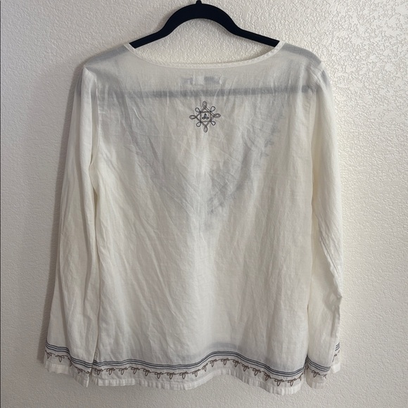 Prana White Embroidered Blouse - Picture 2 of 2